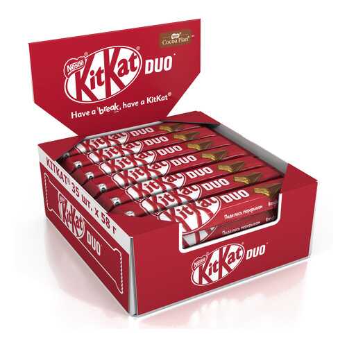 Молочный шоколад Kit Kat с хрустящей вафлей 35 штук по 58 г