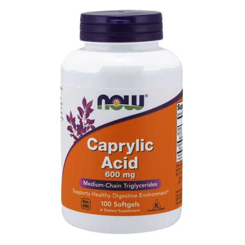 Для пищеварения NOW Caprylic Acid 600 мг 100 капсул
