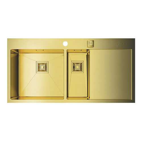 Мойка для кухни из нержавеющей стали Omoikiri New day Akisame 100-2-LG-L золото