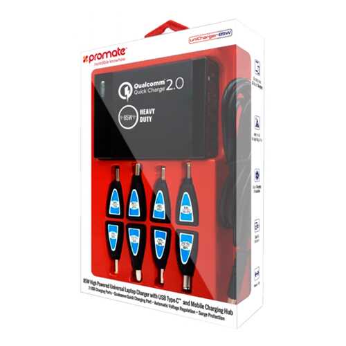 Сетевое зарядное устройство Promate uniCharger-85W Qualcomm QC2,0 85W (black)