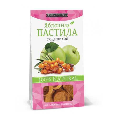 Яблочная пастила Живые снеки с облепихой 4*35 г