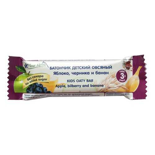 Батончик детский Fleur alpine овсяный с яблоком, черникой и бананом с 3-х лет 23 г