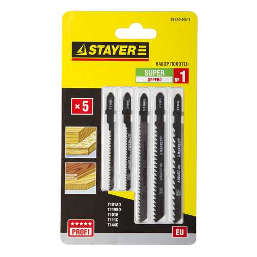 Пилка по дереву для лобзика Stayer 15980-H5-1