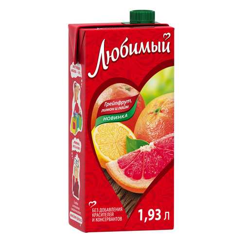 Напиток сокосодержащий Любимый грейпфрут-лимон-лайм 1.93 л