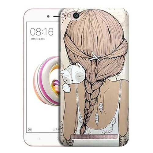 Чехол RE:PA для Xiaomi Redmi 5A с принтом Девочка в обнимку с котом