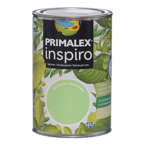 Краска для внутренних работ Primalex Inspiro 1л Зел. Амазония, 420158