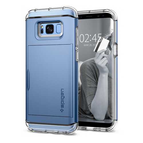 Чехол-визитница Spigen Crystal Wallet (571CS21118) для Samsung Galaxy S8 Plus (Coral Blue)