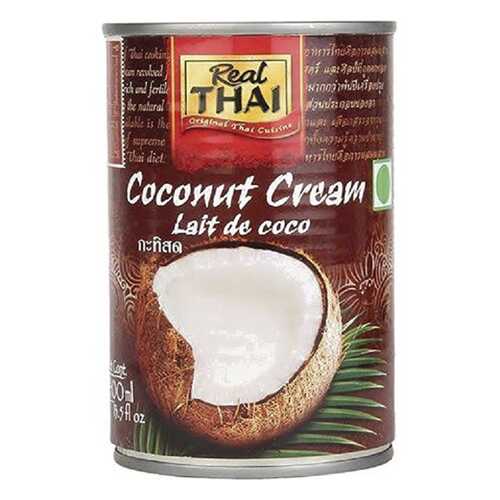 Кокосовые сливки Real Thai 95% мякоти жирность 20-22% ж/б 400 мл