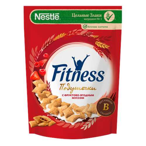 Подушечки Fitness мультизлаковые с фруктово-ягодным муссом
