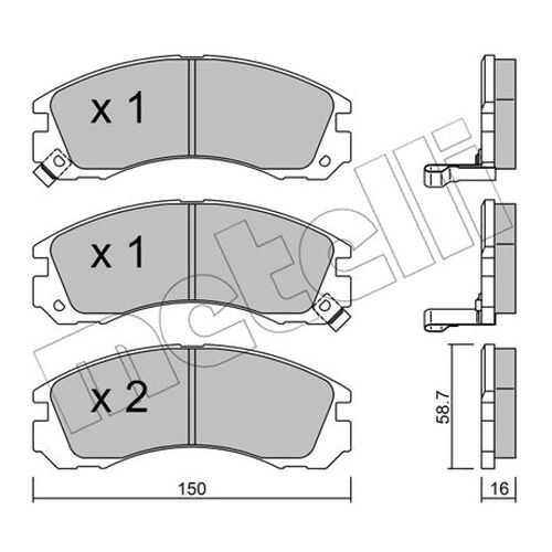 Комплект тормозных дисковых колодок METELLI 22-0134-0