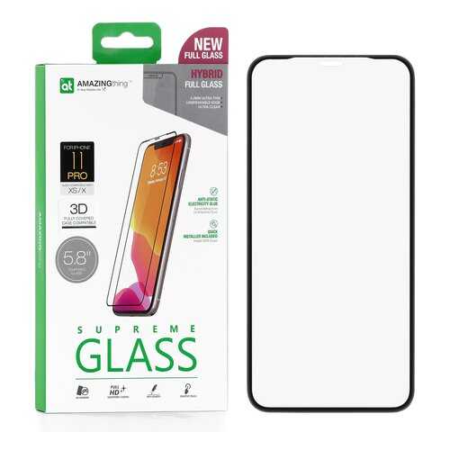 Защитное стекло AMAZINGthing SupremeGlass Hybrid 3D Black 0.2mm для Apple iPhone X