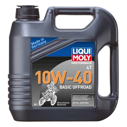 Моторное масло Liqui moly Motorbike 4T Basic Offroad 10w-40 4л
