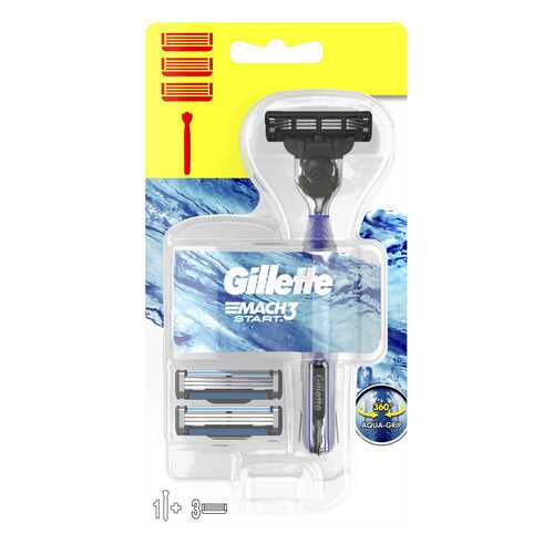Мужская бритва Gillette Mach3 Start с 3 сменными кассетами