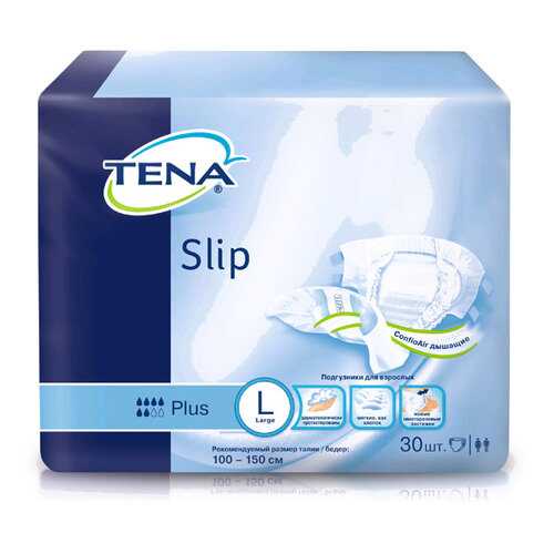 Подгузники для взрослых Tena Slip Plus L дыщащие 30 шт.