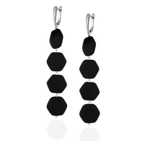 Серьги Lattrice, вставка шунгит, артикул 54666100
