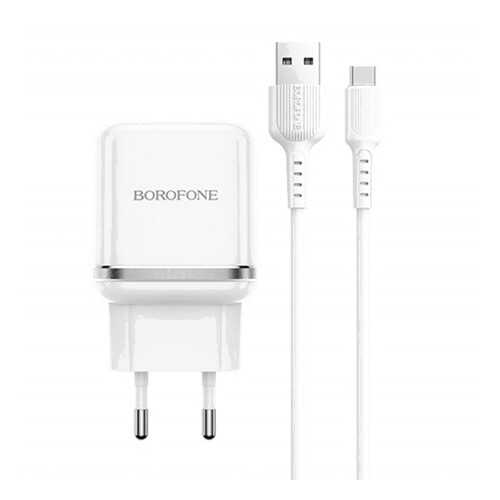 Сетевое зарядное устройство Borofone BA36A 1USB 3A 1м White