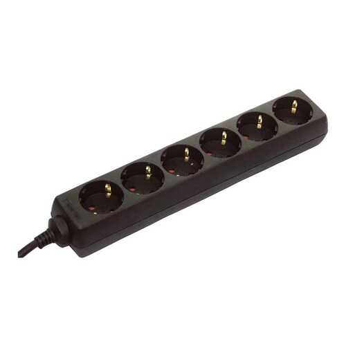 Удлинитель SCHWABE 11612 AS, 6 розеток, 1,4 м, Black