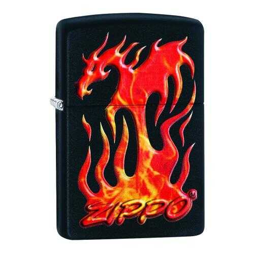 Зажигалка Zippo Flaming Dragon Design Black Matte