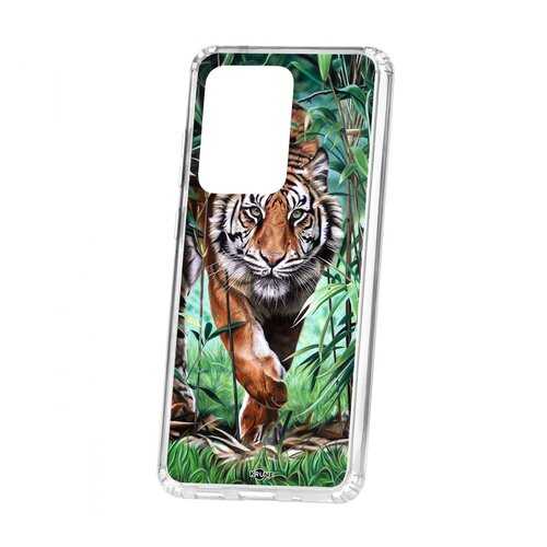 Чехол Kruche Samsung Galaxy S20 Ultra Print Крадущийся тигр