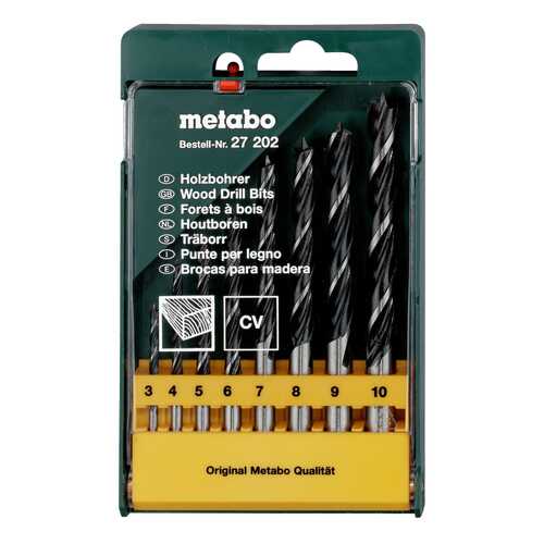 Набор сверл по дереву для дрелей, шуруповертов metabo 627202000