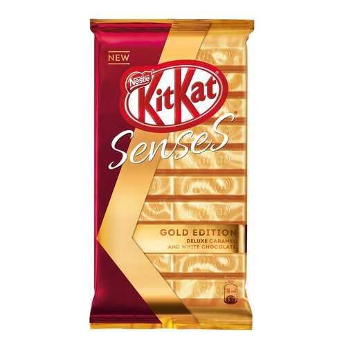Карамельный белый и молочный шоколад KitKat Senses Gold Edition Deluxe Caramel 112 г