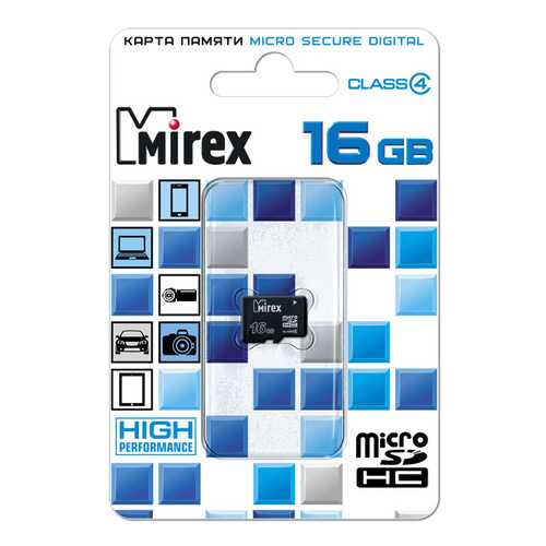 Карта памяти MIREX Micro SDHC 16GB