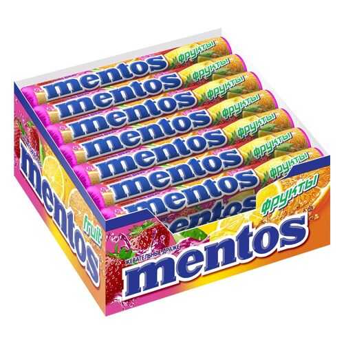 Драже Mentos фрукты жевательное 21*37 г
