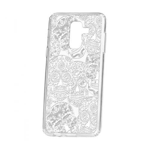 Чехол Kruche Samsung Galaxy A6 Plus (2018) A605f Print Skull White