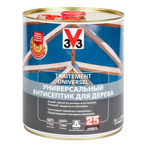 Универсальный антисептик для защиты V33 ТРИТМЕНТ 10 л, Цвет бесцветный