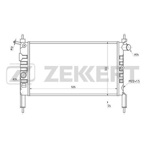 Радиатор охлаждения двигателя ZEKKERT MK-1035