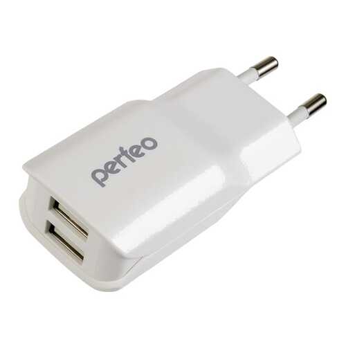Сетевое зарядное устройство Perfeo с разъемом 2xUSB, 2.1А, белый, U2lite (PF_A4130)