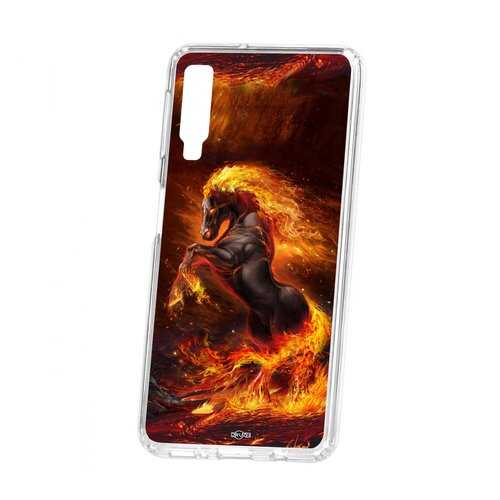 Чехол Kruche Samsung Galaxy A7 (2018) A750 Print Конь огонь