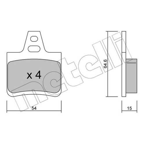 Комплект тормозных дисковых колодок METELLI 22-0285-0