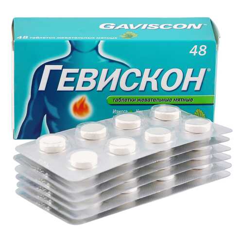Гевискон мята таб.жев. №48