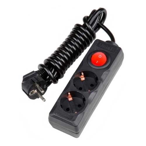 Удлинитель Uniel S-GCD2-3B, 2 розетки, 3 м, Black
