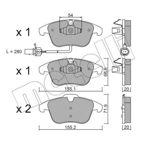 Комплект тормозных дисковых колодок METELLI 22-0675-2