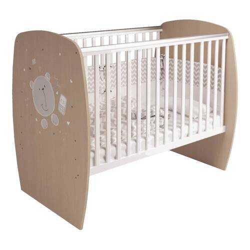 Кроватка детская Polini Kids French 700 Teddy белый Дуб пастельный