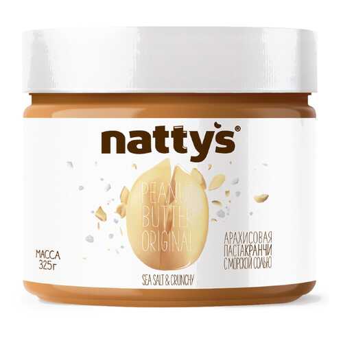 Арахисовая паста Nattys Crunchy & Sea Saltс кусочками арахиса и морской соли 325 г