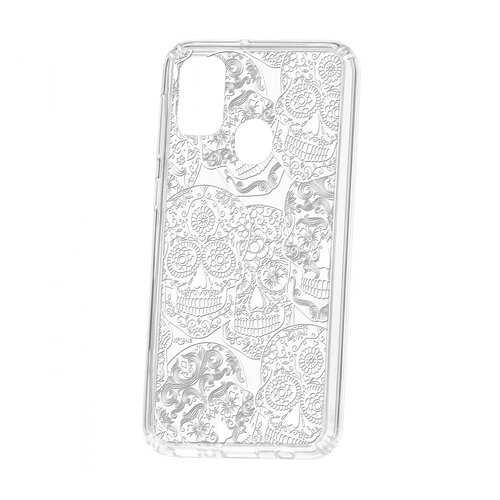 Чехол Kruche Samsung Galaxy M30S Print Skull White
