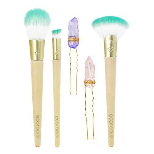 Набор Ecotools Glossy Finish - 3 кисти + 2 заколки для волос