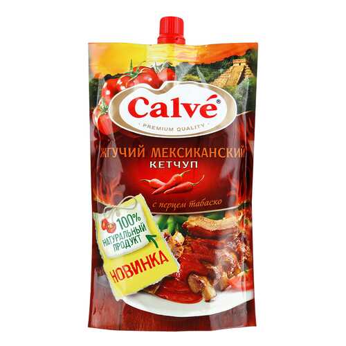 Кетчуп Calve мексиканский острый с перцем табаско 350 г