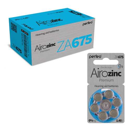 Батарейка Perfeo ZA675/6BL Airozinc Premium 60 шт