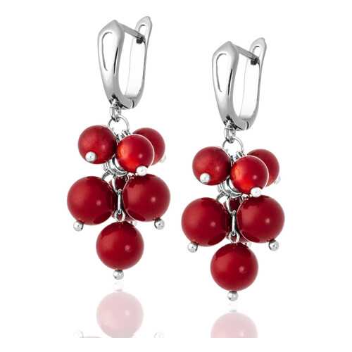 Серьги Lattrice, вставка коралл, артикул 54655967