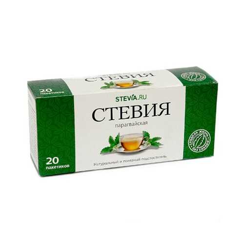 Чай Stevia.ru Стевия, в чайных фильтр-пакетиках, 20 пакетиков
