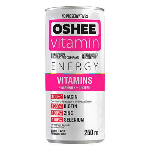 Oshee Газированный напиток OSHEE Vitamins + Minerals, 250 мл, вкус: апельсин