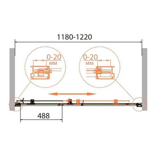 Душевая дверь в нишу Cezares Relax RELAX-BF-1-120-P-Bi