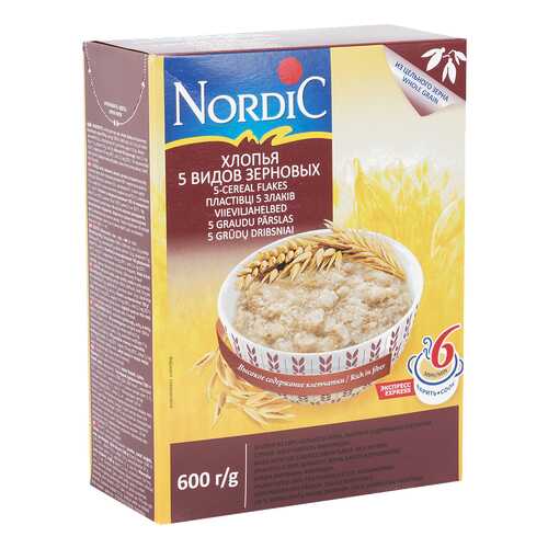 Хлопья Nordic 5 видов зерновых 600 г