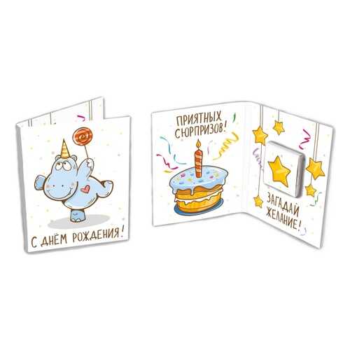 Шоколад Chokocat С днем рождения, молочный, мини-открытка, 5 гр