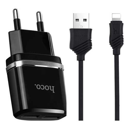 Сетевое зарядное устройство Hoco C12 2 USB 2,4A Black