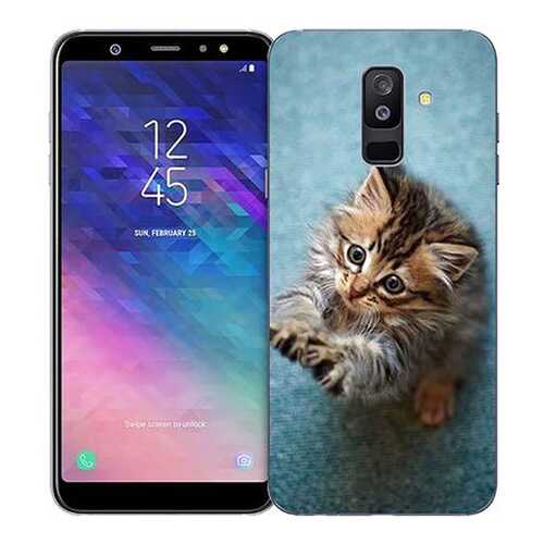 Чехол RE:PA для Samsung Galaxy A6 Plus (2018) A605G с принтом Котёнок на голубом